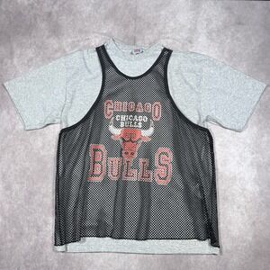 Chicago Bulls Scrimmage Jersey poly mesh Gray Black Men's XL